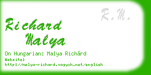 richard malya business card